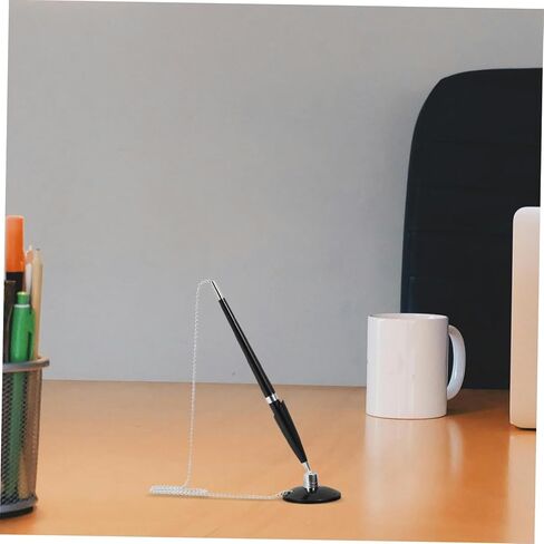 Veemoon Delicate Business Signature Pen with Chain for Desktop Use Stable and Adhesive Fixed Writing Pen Ergonomic Design for Bank Office Hotel Signing and Note Taking in Saudi Arabia