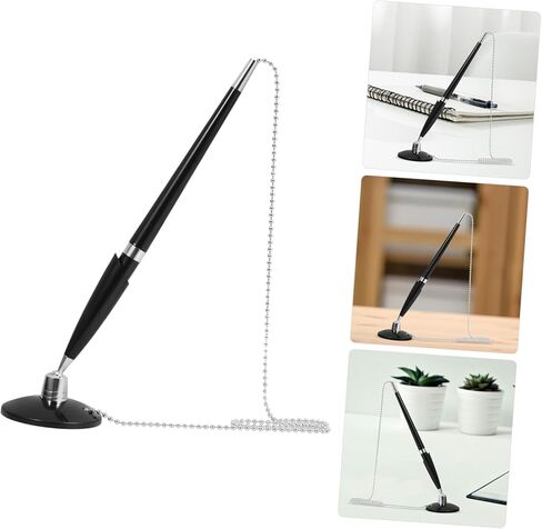Veemoon Delicate Business Signature Pen with Chain for Desktop Use Stable and Adhesive Fixed Writing Pen Ergonomic Design for Bank Office Hotel Signing and Note Taking in Saudi Arabia