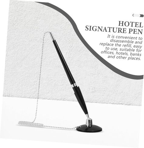 Veemoon Delicate Business Signature Pen with Chain for Desktop Use Stable and Adhesive Fixed Writing Pen Ergonomic Design for Bank Office Hotel Signing and Note Taking in Saudi Arabia