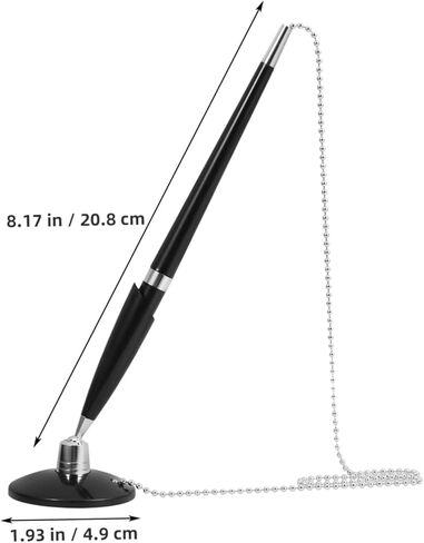 Veemoon Delicate Business Signature Pen with Chain for Desktop Use Stable and Adhesive Fixed Writing Pen Ergonomic Design for Bank Office Hotel Signing and Note Taking in Saudi Arabia
