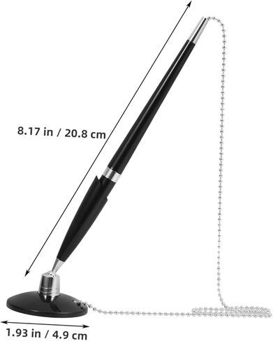 Vertical Desktop Signature Pen with Adhesive Base and Chain Smooth Writing Ballpoint for Hotel Bank and Reception Counters Creative Design for Easy Access and Secure Use in Saudi Arabia