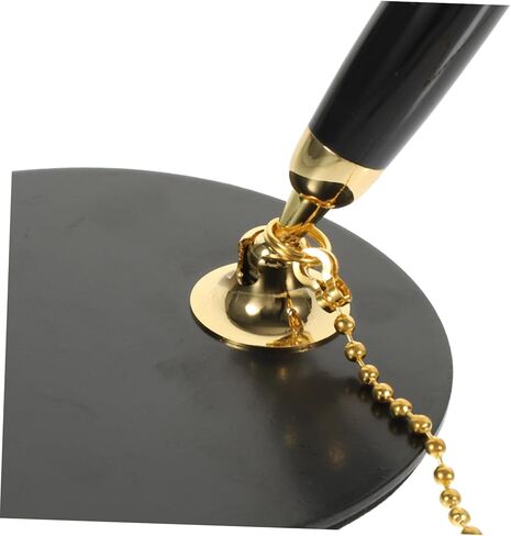 Security Pen with Adhesive Chain and Abs Base Smooth Writing Business Signature Countertop Pen for Bank Table Use Stylish Black with Gold Accents Comfortable Grip and Stainless in Saudi Arabia