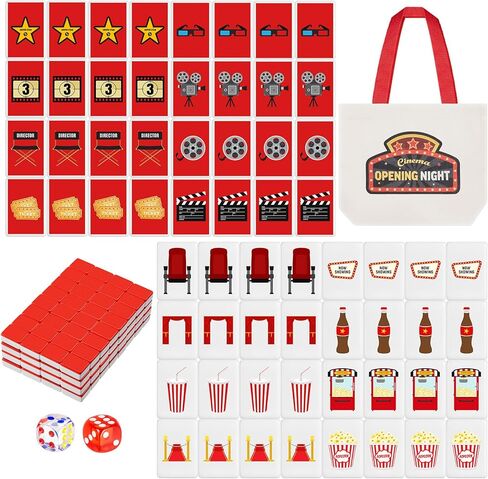 Hollowfly 2 Player Mahjong Block Set with Storage Bags 65 Tiles 30 mm Mahjong Push Tile Game with Animals Pattern No DIY Required for Friend Family Game Night Party Gift in Saudi Arabia