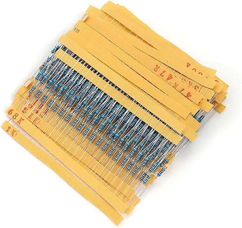 600pcs Metal film Resistors 1% resistance 1/4W throught hole diy electronic kit 30 value*20pcs 0.25W Set of resistor 10 ohm ~ 1M in Saudi Arabia