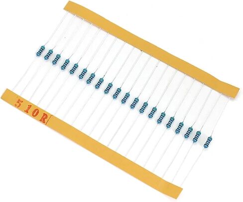 600pcs Metal film Resistors 1% resistance 1/4W throught hole diy electronic kit 30 value*20pcs 0.25W Set of resistor 10 ohm ~ 1M in Saudi Arabia