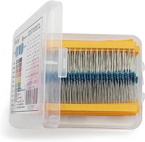 600pcs Metal film Resistors 1% resistance 1/4W throught hole diy electronic kit 30 value*20pcs 0.25W Set of resistor 10 ohm ~ 1M in Saudi Arabia