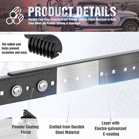 نظام تخزين الباب حامل حامل حامل متوافق مع 2007-2025 Jeep Gladiator JT & Wrangler JK JKU JL JLU Unlimited 4 أبواب، حامل أبواب قابل للإزالة مثبت على الحائط (الأبواب الأمامية والخلفية، أسود) in Saudi Arabia