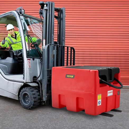 VEVOR Portable Diesel & Gasoline Tank, 48 Gallon, 10.6GPM Flow Rate, Diesel Fuel Tank with 12V Electric Transfer Pump, 13.1ft Hose, Auto Fueling Nozzle, Transfer Tank for Easy Fuel Transportation, Red in Saudi Arabia