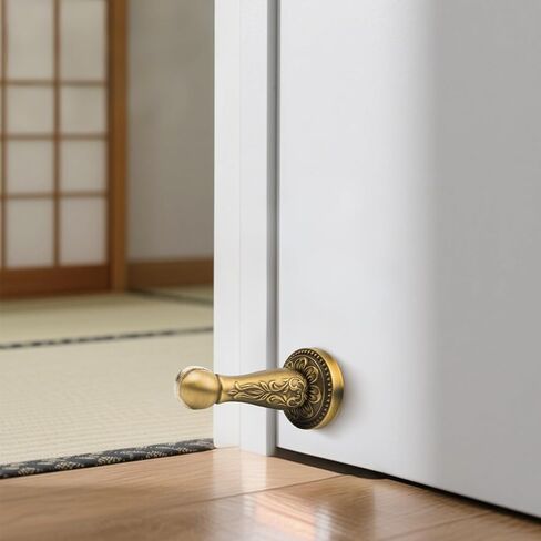 Magnetic Door Stoppers, Heavy Duty Decorative Antique Brass Door Stop for Wall Protection Magnet Door Catch for Bottom of Door (1, Antique Brass) in Saudi Arabia