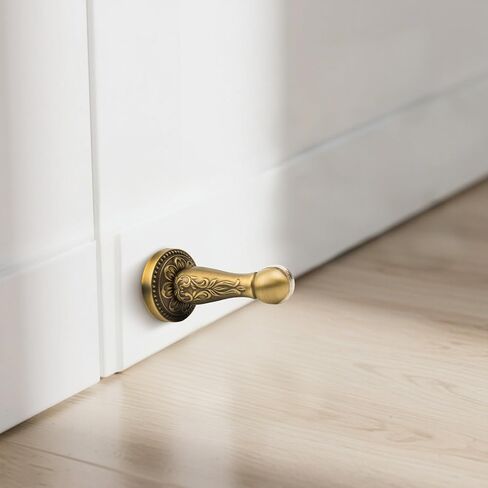 Magnetic Door Stoppers, Heavy Duty Decorative Antique Brass Door Stop for Wall Protection Magnet Door Catch for Bottom of Door (1, Antique Brass) in Saudi Arabia