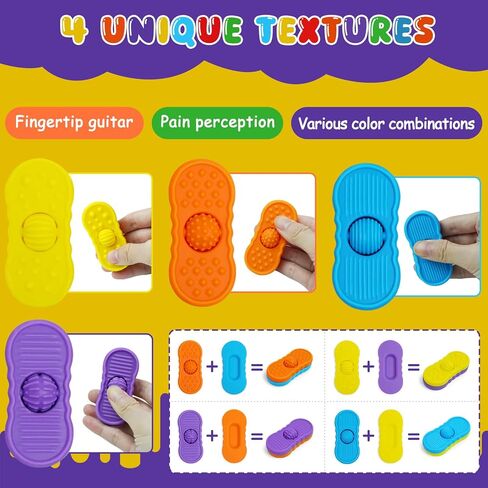 Fidget Roller Sliders Sensory Toys for Kids - 4 Pack Silicone Fidget Slider for Autism, Anxiety & ADHD, Calming Tools for Adults Office Desk / Travel Classroom Must Haves, Gifts for Kids in Saudi Arabia