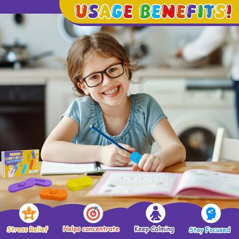 Fidget Roller Sliders Sensory Toys for Kids - 4 Pack Silicone Fidget Slider for Autism, Anxiety & ADHD, Calming Tools for Adults Office Desk / Travel Classroom Must Haves, Gifts for Kids in Saudi Arabia