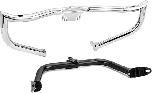Mofun Engine Guard Crash Bar دعامات دعم هدية 1-1/4 بوصة شريط تحطم الطريق السريع متوافق مع Harley Touring Road Glide بدون هدية سفلية 2015-2023 كروم in Kuwait