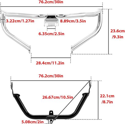 Mofun Engine Guard Crash Bar دعامات دعم هدية 1-1/4 بوصة شريط تحطم الطريق السريع متوافق مع Harley Touring Road Glide بدون هدية سفلية 2015-2023 كروم in Kuwait