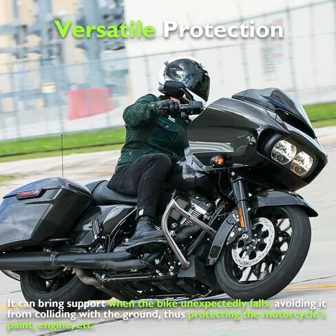 Mofun Engine Guard Crash Bar دعامات دعم هدية 1-1/4 بوصة شريط تحطم الطريق السريع متوافق مع Harley Touring Road Glide بدون هدية سفلية 2015-2023 كروم in Kuwait