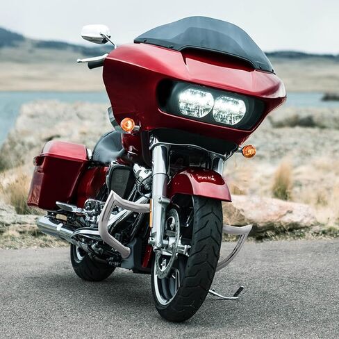 Mofun Engine Guard Crash Bar دعامات دعم هدية 1-1/4 بوصة شريط تحطم الطريق السريع متوافق مع Harley Touring Road Glide بدون هدية سفلية 2015-2023 كروم in Kuwait