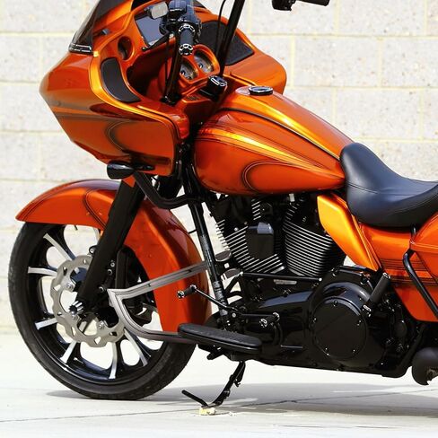 Mofun Engine Guard Crash Bar دعامات دعم هدية 1-1/4 بوصة شريط تحطم الطريق السريع متوافق مع Harley Touring Road Glide بدون هدية سفلية 2015-2023 كروم in Kuwait