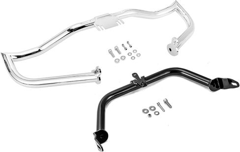 Mofun Engine Guard Crash Bar دعامات دعم هدية 1-1/4 بوصة شريط تحطم الطريق السريع متوافق مع Harley Touring Road Glide بدون هدية سفلية 2015-2023 كروم in Kuwait