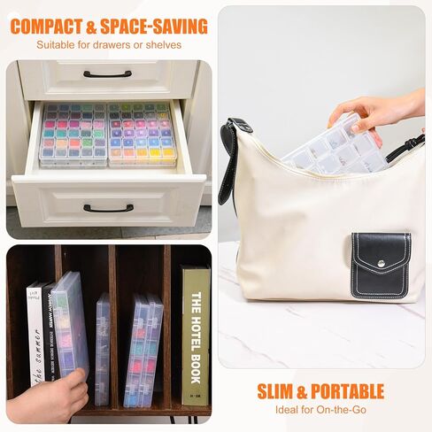 Cokapo 60-Grid Diamond Painting Storage Containers, Portable Diamond Art Storage Case with Labels, Bead Organizers and Storage for Diamond Painting Accessories & Tools, DIY Art Craft, Jewelry, Nail in Saudi Arabia