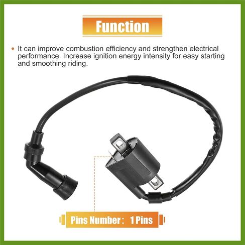 ملف الإشعال لياماها الدب الكبير 400 YFM400A YFM400 YFM400F 4x4 2000-2012 ATV استبدال ملف الإشعال مع غطاء شرارة التوصيل الأسود استبدال أجزاء مكونات السيارة in Kuwait