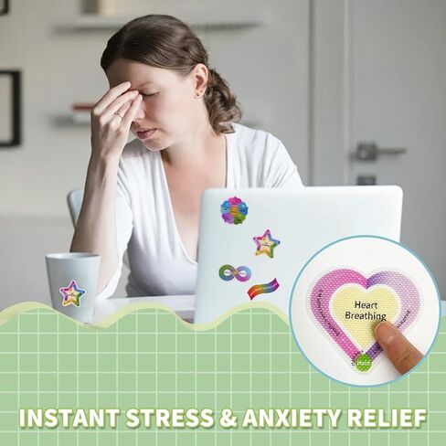 36 Pcs Diamond-Textured Sensory Stickers Calm Strips for Anxiety Relief at Classroom & Office, with Breathing Guides, Easy Removal and Waterproof in Saudi Arabia