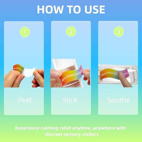 36 Pcs Diamond-Textured Sensory Stickers Calm Strips for Anxiety Relief at Classroom & Office, with Breathing Guides, Easy Removal and Waterproof in Saudi Arabia