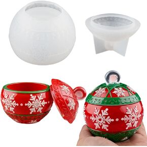 ندفة الثلج عيد الميلاد جرة الراتنج قالب السيليكون، جرة قالب عيد الميلاد قوالب راتنجات الايبوكسي، قوالب السيليكون ندفة الثلج، الخريف، حاوية حلية المجوهرات، ديكور عيد الميلاد in Kuwait