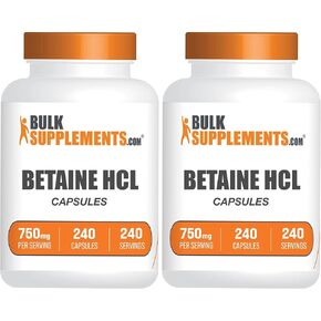 BULKSUPPLEMENTS.COM Betaine HCl Capsules - 1 Betaine Capsule per Serving (750mg) (180 Capsules) in Kuwait