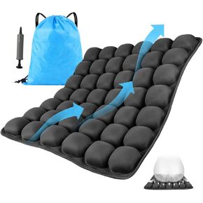 Travel Cushion, Comfortable 3D Air Cell Seat Cushion, Portable and Adjustable Air Inflatable Pressure Relief Seat Cushion for Car,Office Chair,Wheelchair and Tailbone Pain Relief in Saudi Arabia