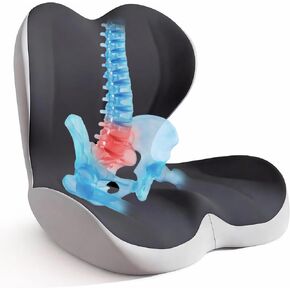 وسادة مقعد لكرسي المكتب والسيارة، تخفيف آلام الظهر والعظم الخلفي، وسادة مرتفعة للظهر والمؤخرة، تحسن وضعية الجلوس، وسادة مريحة لأسفل الظهر من الإسفنج الذي يتشكل حسب الجسم الملامس، مضادة للانزلاق على الوجهين in Kuwait