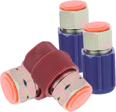 VOSAREA 4Pcs Quick Disconnect Coupler Adapter Kit Car Charging Port with Caps High Side Low Side Fittings Durable and Plating in Saudi Arabia