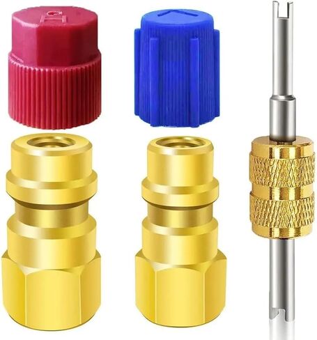 R12 to R134a Conversion Kit Air Conditioner Filling Port Fittings Adapter Disconnect Couplers Retrofit Valve N2R5 in Saudi Arabia