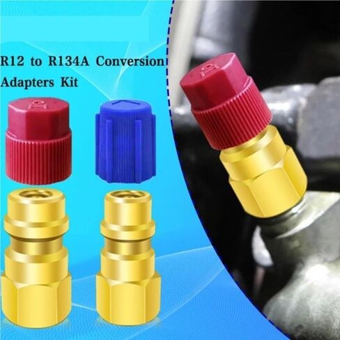 R12 to R134a Conversion Kit Air Conditioner Filling Port Fittings Adapter Disconnect Couplers Retrofit Valve N2R5 in Saudi Arabia