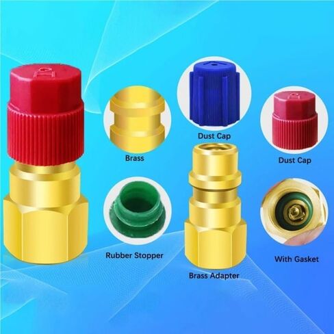 R12 to R134a Conversion Kit Air Conditioner Filling Port Fittings Adapter Disconnect Couplers Retrofit Valve N2R5 in Saudi Arabia