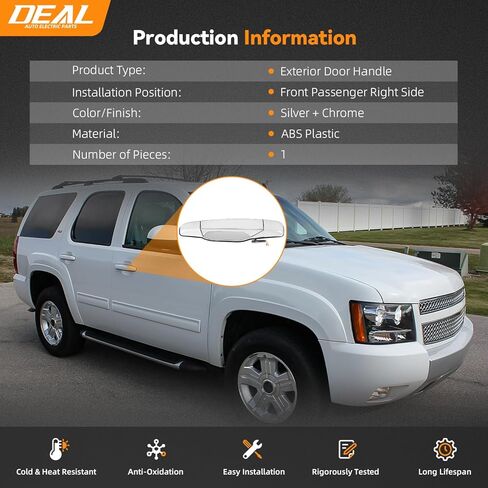 صفقة جديدة قطعة واحدة للركاب الخلفي الأيمن من الكروم مقبض الباب الخارجي بديل مناسب 07-13 Avalanche/Silverado/Sierra New Body Crew Cab 07-14 Suburban/Tahoe/Yukon/XL/Escalade/ESV/EXT in Saudi Arabia