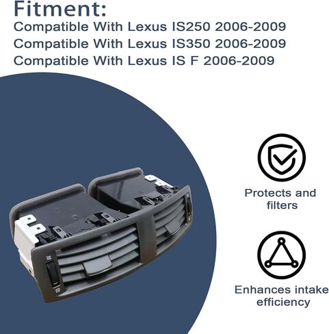 FZJDSD مركز لوحة تنفيس الهواء أداة سخان التيار المتردد متوافق مع Lexus IS250 IS350 IS F 2006-2009 استبدال 55670-53010 5567053010، منفذ تكييف الهواء للوحة القيادة بعجلات يدوية in Saudi Arabia