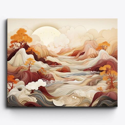 Craftoria Paint by Numbers for Adults 40"x50"cm NO Framed Landscape Lemon Patio View 36 Colors in Saudi Arabia