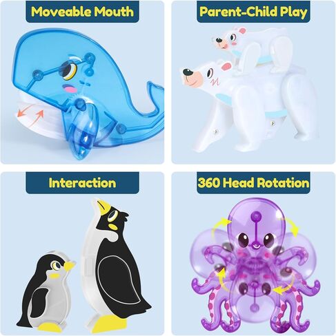 Oriate Jungle Animal Toys for Magnetic Tiles, 5pcs Movable Joints Forest Magnetic Animals for Magnet Building Tiles, Educational Zoo Animals Compatible with Kids Magnetic Blocks in Saudi Arabia