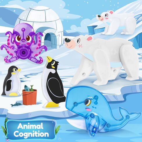 Oriate Jungle Animal Toys for Magnetic Tiles, 5pcs Movable Joints Forest Magnetic Animals for Magnet Building Tiles, Educational Zoo Animals Compatible with Kids Magnetic Blocks in Saudi Arabia