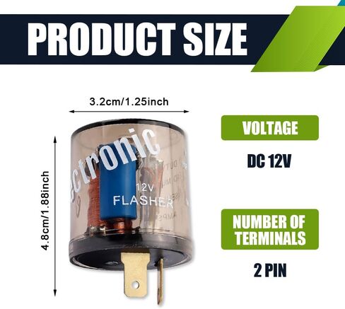 2 دبوس سيارة المتعري، 20A 12V شفافة جولة شل مرحل سريع المتعري، LED بدوره إشارة أداة إصلاح المؤشر، استبدال مرحل المتعري العالمي لمعظم السيارات والدراجات النارية (شفاف / 2PCS) in Saudi Arabia