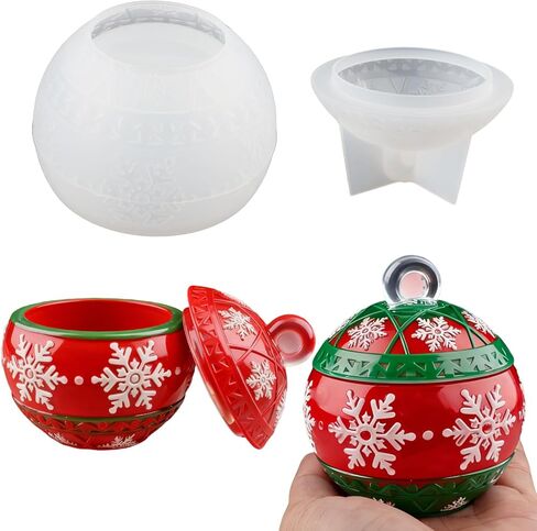 ندفة الثلج عيد الميلاد جرة الراتنج قالب السيليكون، جرة قالب عيد الميلاد قوالب راتنجات الايبوكسي، قوالب السيليكون ندفة الثلج، الخريف، حاوية حلية المجوهرات، ديكور عيد الميلاد in Kuwait