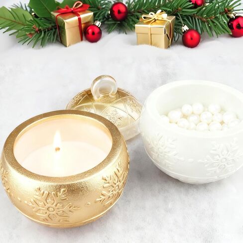 ندفة الثلج عيد الميلاد جرة الراتنج قالب السيليكون، جرة قالب عيد الميلاد قوالب راتنجات الايبوكسي، قوالب السيليكون ندفة الثلج، الخريف، حاوية حلية المجوهرات، ديكور عيد الميلاد in Kuwait