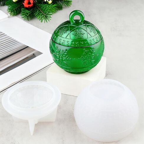 ندفة الثلج عيد الميلاد جرة الراتنج قالب السيليكون، جرة قالب عيد الميلاد قوالب راتنجات الايبوكسي، قوالب السيليكون ندفة الثلج، الخريف، حاوية حلية المجوهرات، ديكور عيد الميلاد in Kuwait