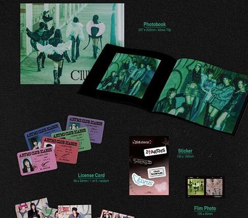 ARTMS Club Icarus Album (A Ver.) Photobook + CD + Card + Flim Photo + Visual Card + Sticker + Poster (Icarus) in Saudi Arabia
