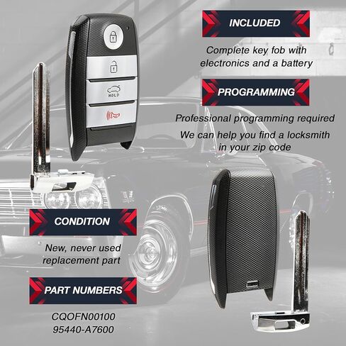 2X USARemote Keyless Entry Remote Key Fob 4-Button Smart Car Replacement for 2017 2018 Kia Forte (CQOFN00100, 95440-A7600) in Saudi Arabia