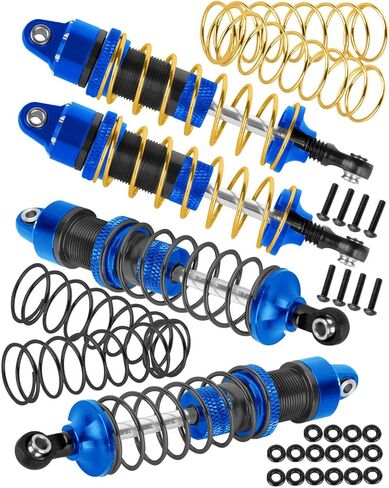 جزء ترقية الصدمات من سبائك الألومنيوم RC لشاحنة 1/16 Mini Maxx 4WD (107154-1)، Mini XRT VXL-3S (108076-1) RC، ممتص الصدمات الأمامي والخلفي الكبير RC، أزرق داكن in Kuwait