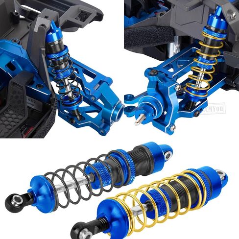 جزء ترقية الصدمات من سبائك الألومنيوم RC لشاحنة 1/16 Mini Maxx 4WD (107154-1)، Mini XRT VXL-3S (108076-1) RC، ممتص الصدمات الأمامي والخلفي الكبير RC، أزرق داكن in Kuwait