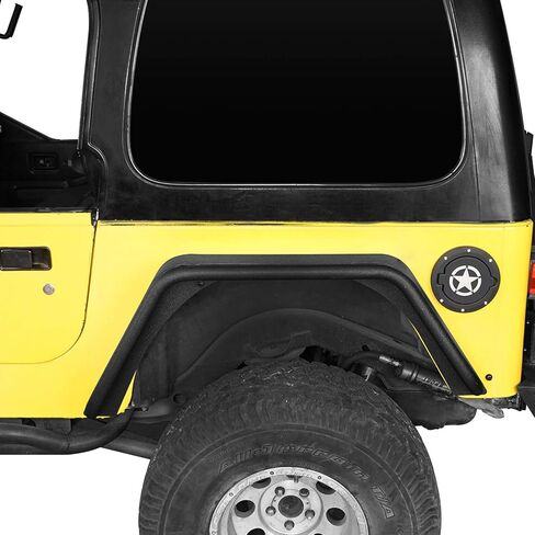 Hooke Road Wrangler TJ 4.3 بوصة حاجز خلفي عريض مشاعل فولاذية أنبوبية غطاء عجلة مسطحة لسيارة جيب رانجلر TJ 1997 1998 1999 2000 2001 2002 2003 2004 2005 2006 (2 قطعة) in Saudi Arabia