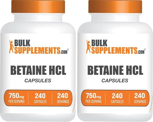 BULKSUPPLEMENTS.COM Betaine HCl Capsules - 1 Betaine Capsule per Serving (750mg) (180 Capsules) in Kuwait