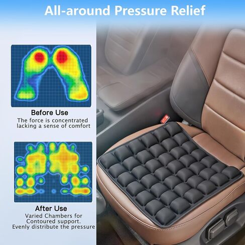 Travel Cushion, Comfortable 3D Air Cell Seat Cushion, Portable and Adjustable Air Inflatable Pressure Relief Seat Cushion for Car,Office Chair,Wheelchair and Tailbone Pain Relief in Saudi Arabia
